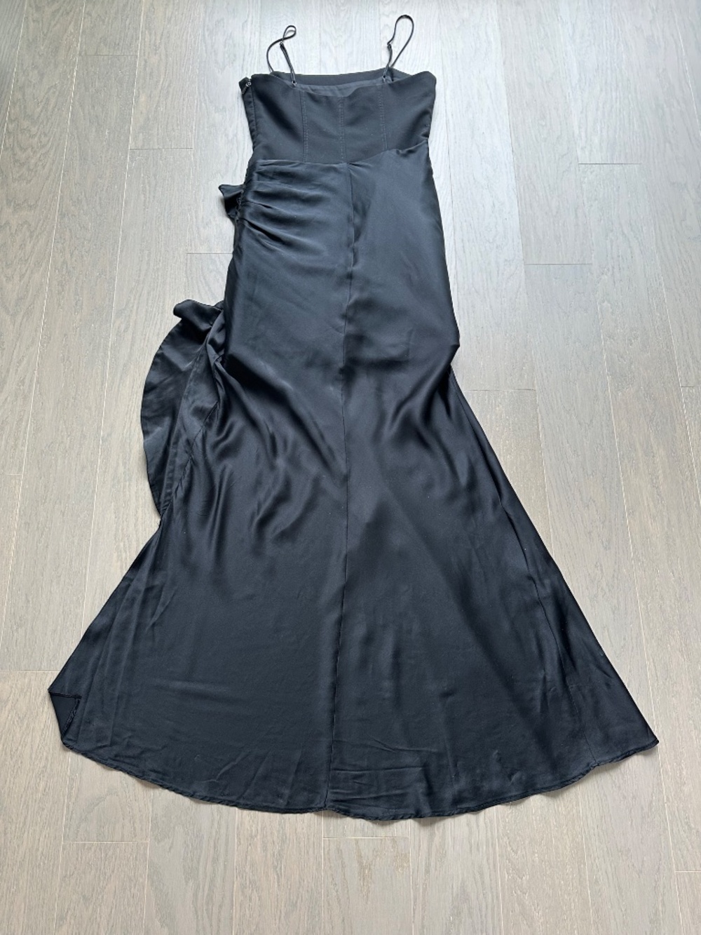 Cinq a Sept Drina Gown Sleeveless Draped Dress Skirt Overlay Black Size 6 - Picture 3 of 12
